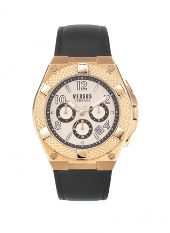 Men's Leather Chronograph Wrist Watch V WVSPEW0319