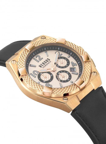 Men's Leather Chronograph Wrist Watch V WVSPEW0319