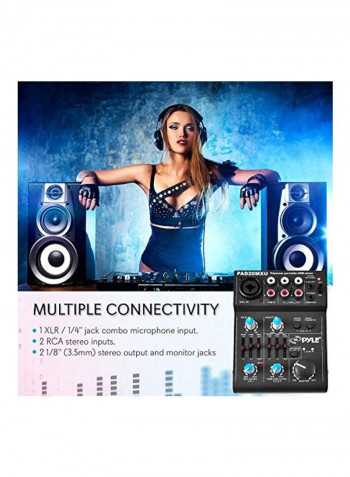 5-Channel Audio Mixer PAD20MXU Black