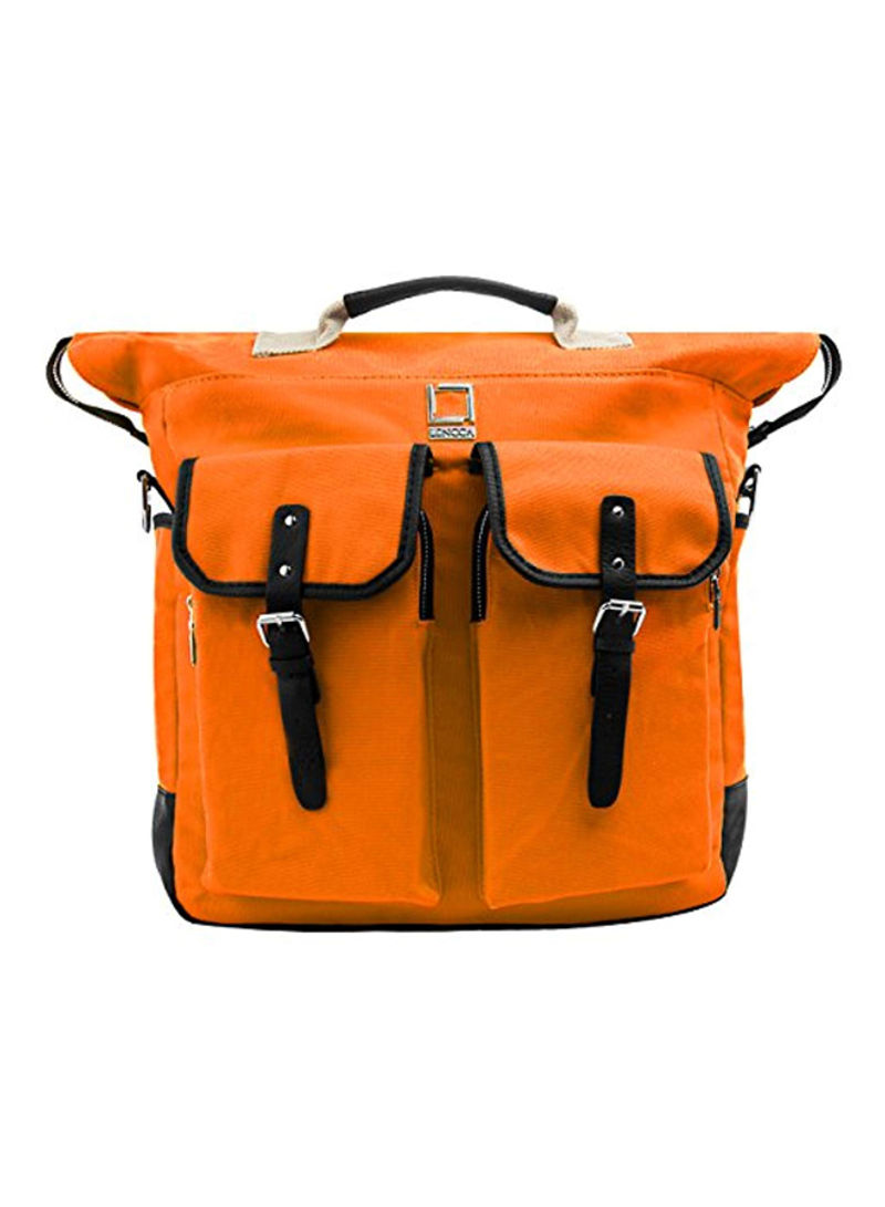 Protective Crossbody Laptop Bag For Lenovo IdeaPad 15-Inch Orange/Black