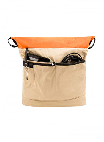 Protective Crossbody Laptop Bag For Lenovo IdeaPad 15-Inch Orange/Black