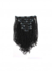 7-Piece Virgin Brazilian Clip In Human Hair Extension Black 18inch