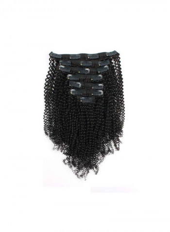 7-Piece Virgin Brazilian Clip In Human Hair Extension Black 18inch