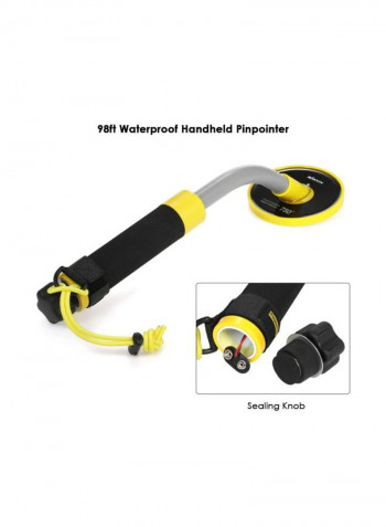 Waterproof Handheld Pinpointer Pulse Metal Detector Black/Grey/Yellow 420x105x112millimeter
