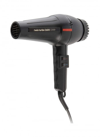 2600 Twin Turbo Professional Hair Dryer Black