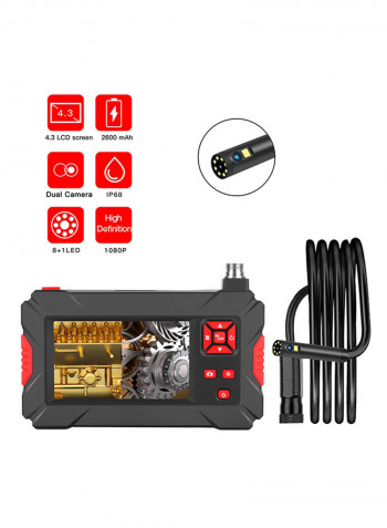 4.3 Inches LCD Screen 1080P High Definition IP68 Handheld Endoscope Industrial Home Endoscopes with 9 LEDs 8mm Camera Diameter 2 Megapixels Magnifier Compatible With Android Ios 19.5 x 18.0 x 6.6cm multicolour