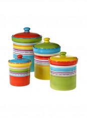 4-Piece Mariachi Canister Set Green/Orange/Blue reviews 4-Piece Mariachi Canister Set Green/Orange/Blue