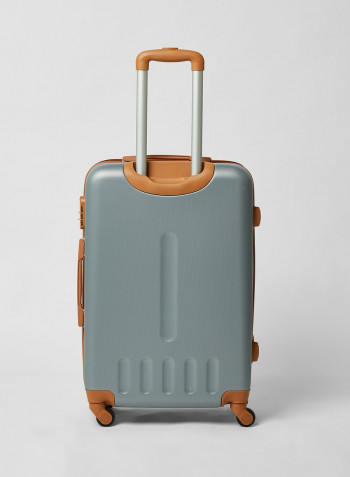 4-Piece Ultra Light Luggage Set Silver/Orange
