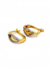 18k Gold Stone Earring Set