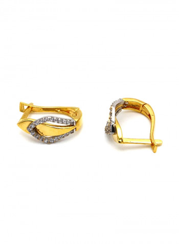 18k Gold Stone Earring Set