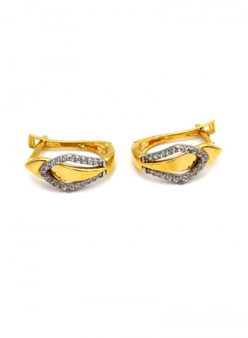 18k Gold Stone Earring Set