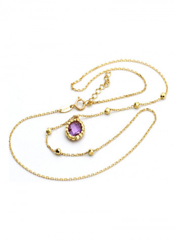 Oval Violet Seed Adjustable Necklace
