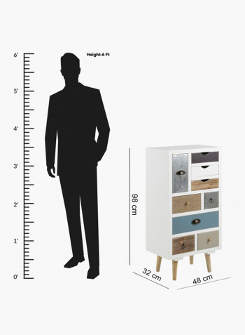 9-Drawer Morocco Storage Unit Multicolour