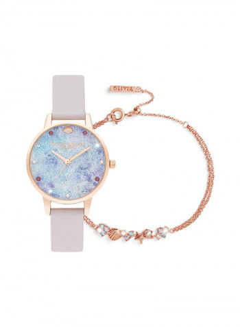 Women's Leather Analog Wrist Watch OBGSET142