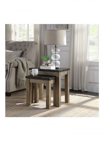 2 Piece Nesting Table Set Brown 48.9x27.94cm