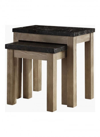 2 Piece Nesting Table Set Brown 48.9x27.94cm