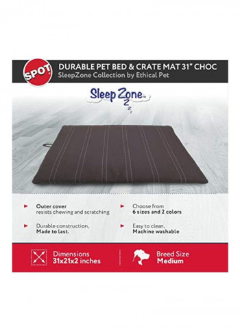 Sleep Zone Durable Pet Bed Chocolate 31inch