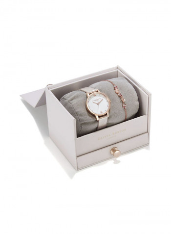 Women's Leather Analog Wrist Watch OBGSET141
