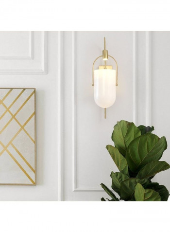 E27 LED Copper Glass Lampshade Wall Light Gold