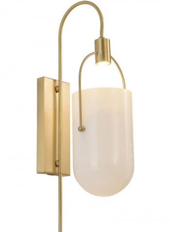 E27 LED Copper Glass Lampshade Wall Light Gold