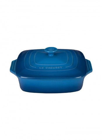 Stoneware Covered Square Casserole Blue 9.5inch