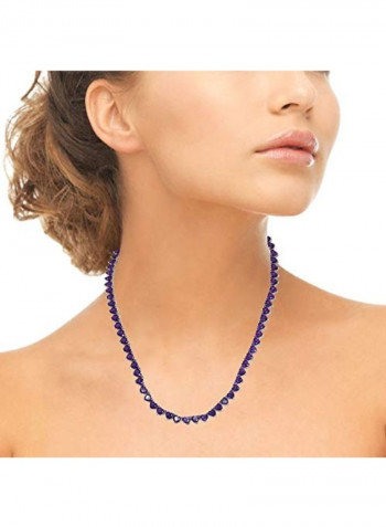 925 Sterling Silver Chain Necklace With Amethyst