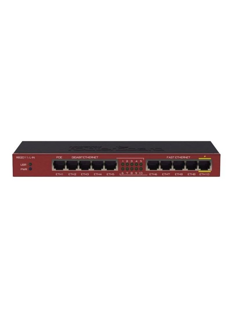 10 Port Ethernet Router Board Black/Red