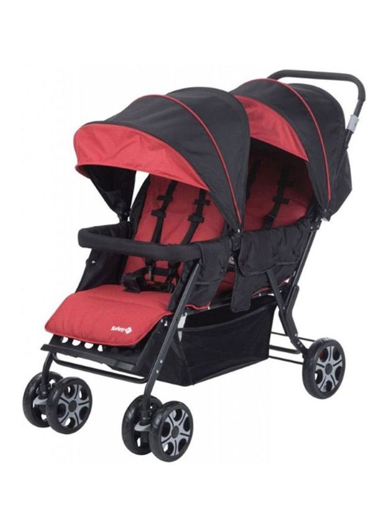 Teamy Double Stroller - Black/Red