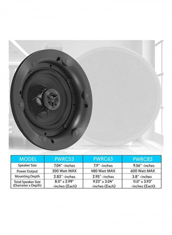 2-Way Ceiling Wall Dual Speaker B07D1WF51F Black/White