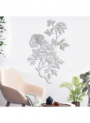 Flower Design Wall Sticker Grey