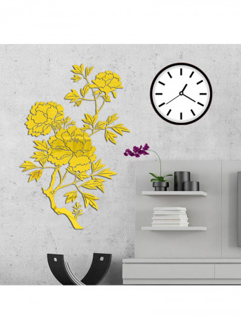 Flower Design Wall Sticker Gold