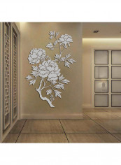 Sweet Coloured Flowers Design Wall Sticker Grey