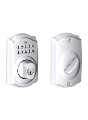 2-Piece Camelot Keypad Deadbolt Silver 3x4.5x6.5inch