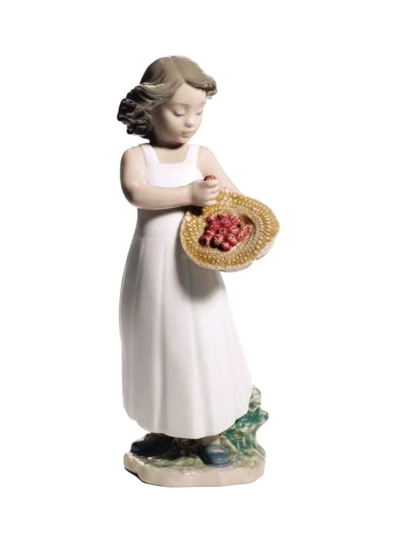 Strawberry Bonnet Porcelin Figurine White/Red/Gold 20x8centimeter