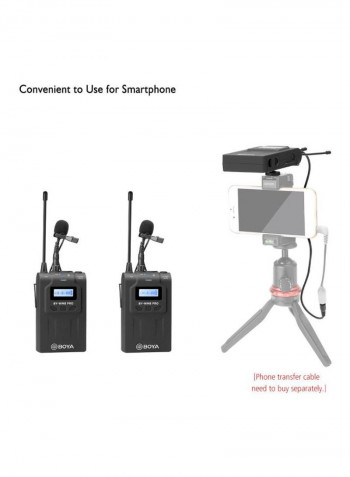 BY-WM8 Pro UHF Dual-Channel Wireless Microphone System LU-D6340 Black