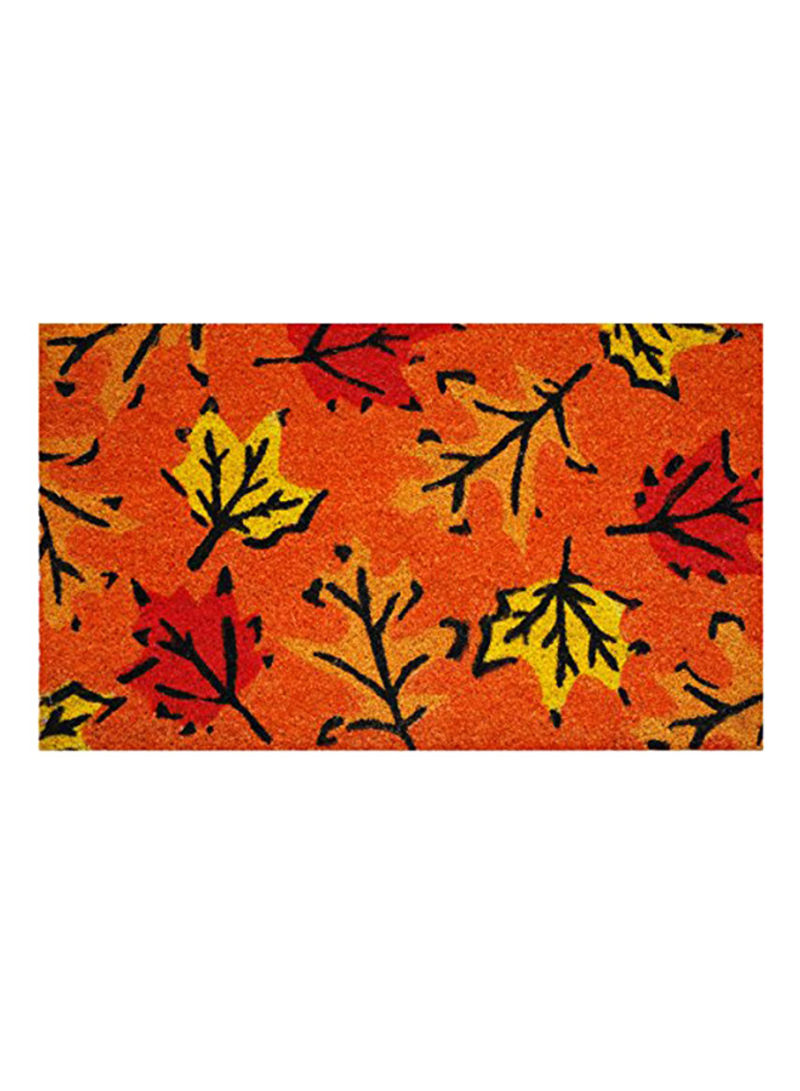 Leaves Printed Doormat Multicolour 0.6x17x29inch