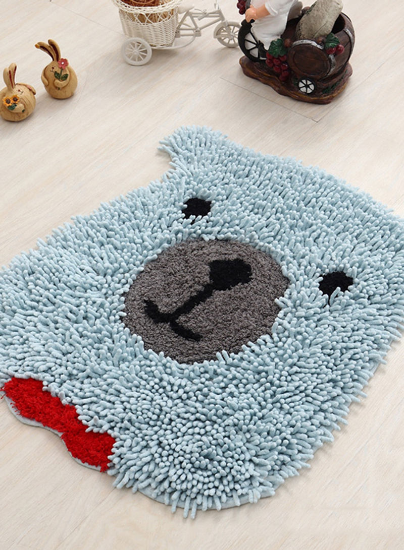 Soft Fluffy Floor Doormat Blue 110 x 120centimeter