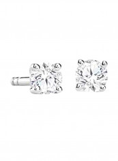 18 Karat White Gold 0.18Ct Diamond Studded Earrings