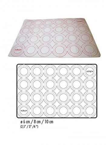 Baking Mat With Rings Grey/Red 24x16x0inch