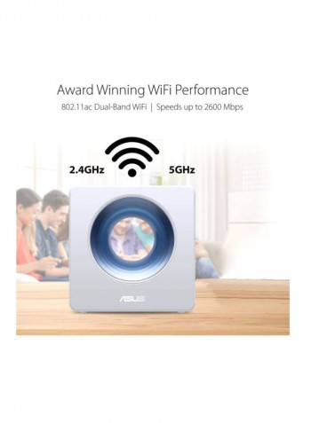 Blue Cave Dual-Band Wireless Router Silver/Blue
