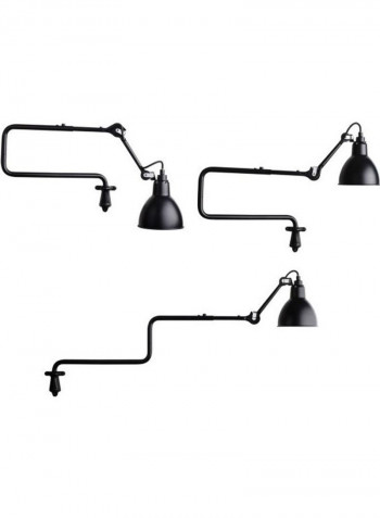 Classic Adjustable Long Swing Arm Wall Light Black