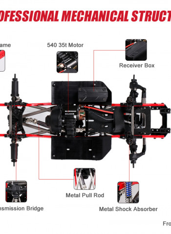 A2X-313C RC Car Chassis 275mm/10.8inch Wheelbase Chassis Frame 540 35T Motor 43cm