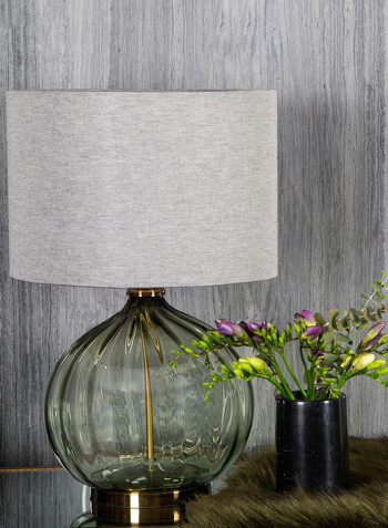 Handmade Table Lamp Featuring Glasswork Albarin Green 56cm