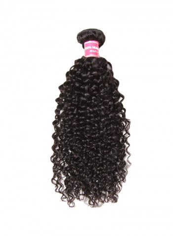 Medium Curly Human Hair Extension Black 20inch