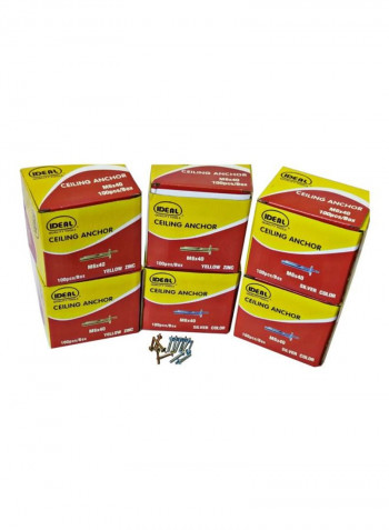 600-Piece Ceiling Anchor Gold 6x40millimeter