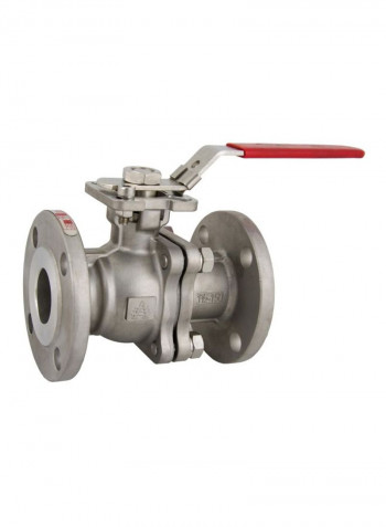 Stainless Steel Flanged End Ball Valve Silver/Red 1inch