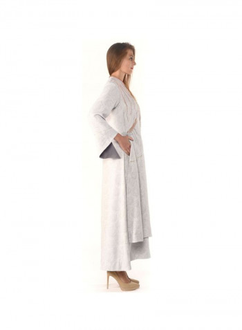 Floral Printed Maxi Dress Light Grey/Pink
