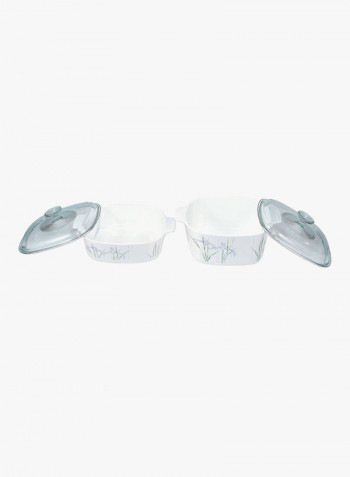 5- Piece Chef Classic Casserole Set White/Blue