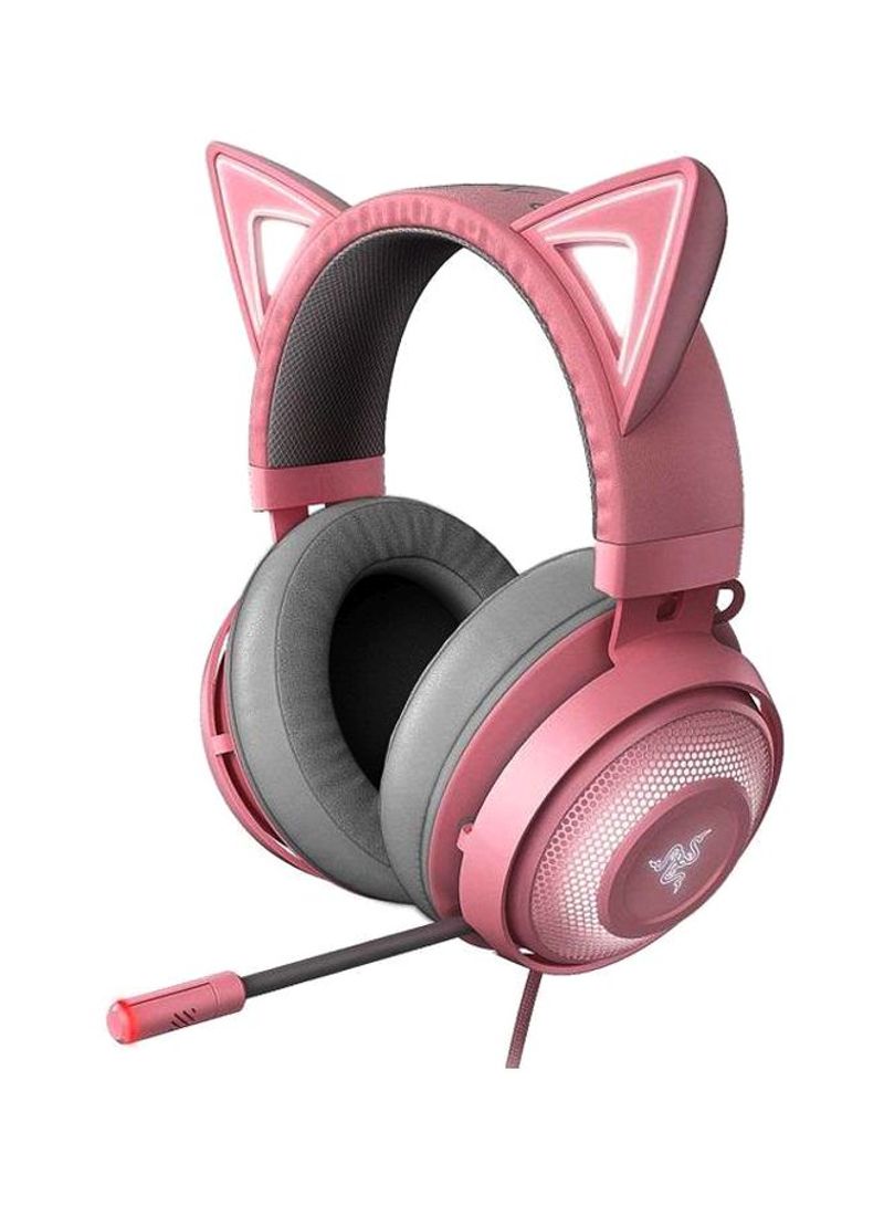 RZ04-02980200-R3M1 Kraken Kitty USB Gaming Headset With Chroma Lighting-Quartz Pink/Grey