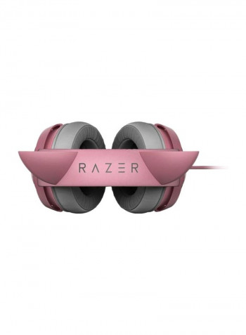 RZ04-02980200-R3M1 Kraken Kitty USB Gaming Headset With Chroma Lighting-Quartz Pink/Grey